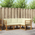 Outdoor-Sofagarnitur mit Kissen 4 pcs Natur und Creme