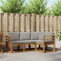 Outdoor-Sofagarnitur mit Kissen 4 pcs Natürlich und Hellgrau