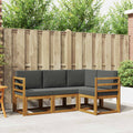 Outdoor-Sofagarnitur mit Kissen 4 pcs Natur und Anthrazit