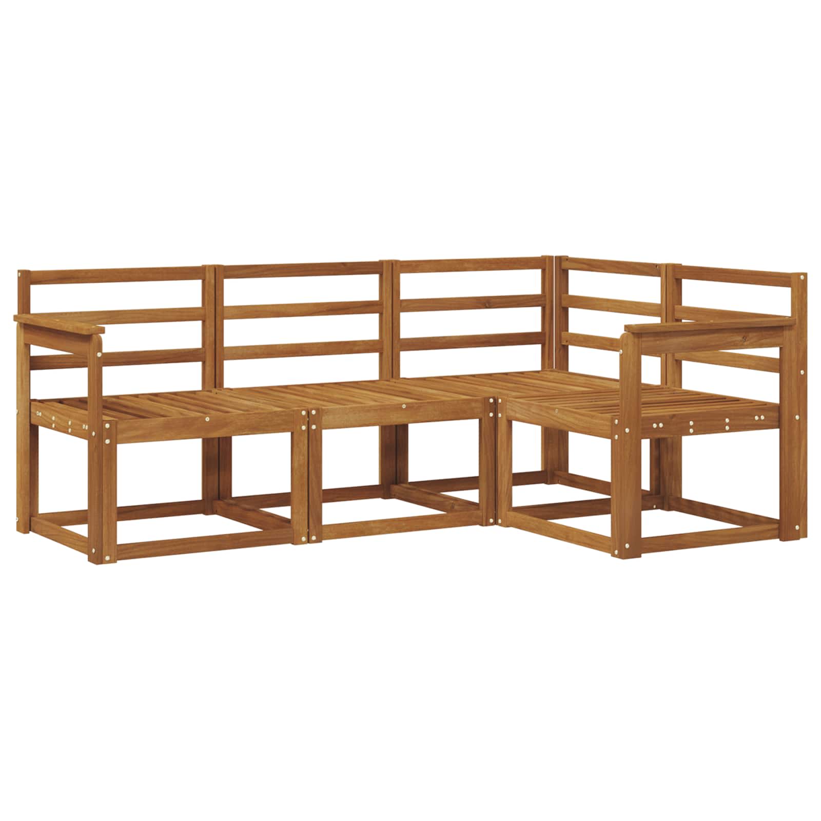 Outdoor-Sofagarnitur 4 pcs Natur Massivholz Akazie