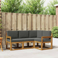Outdoor-Sofagarnitur mit Kissen 4 pcs Natur und Anthrazit