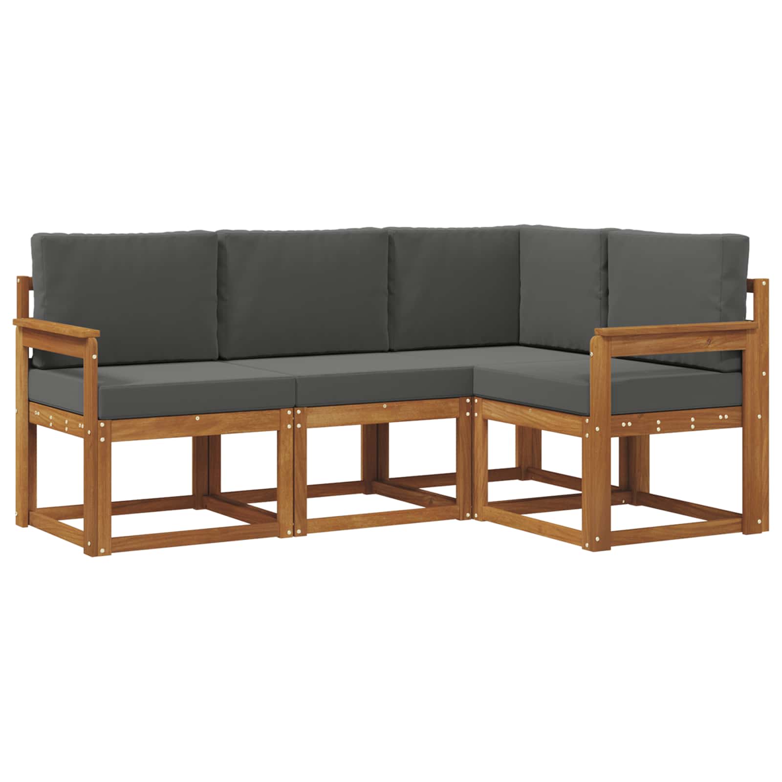 Outdoor-Sofagarnitur mit Kissen 4 pcs Natur und Anthrazit