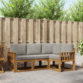 Outdoor-Sofagarnitur mit Kissen 4 pcs Natürlich und Hellgrau