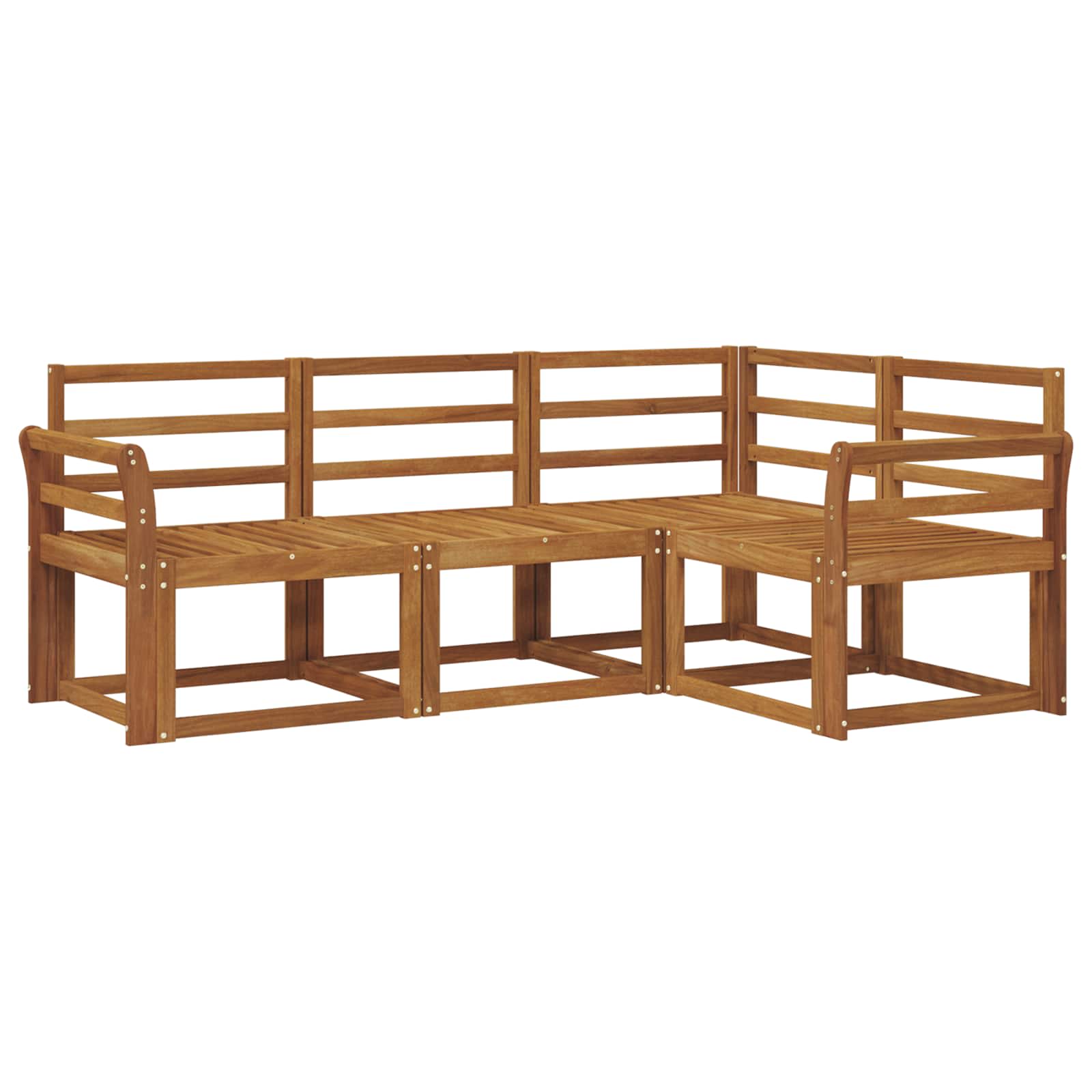 Outdoor-Sofagarnitur 4 pcs Natur Massivholz Akazie
