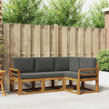 Outdoor-Sofagarnitur mit Kissen 4 pcs Natur und Anthrazit