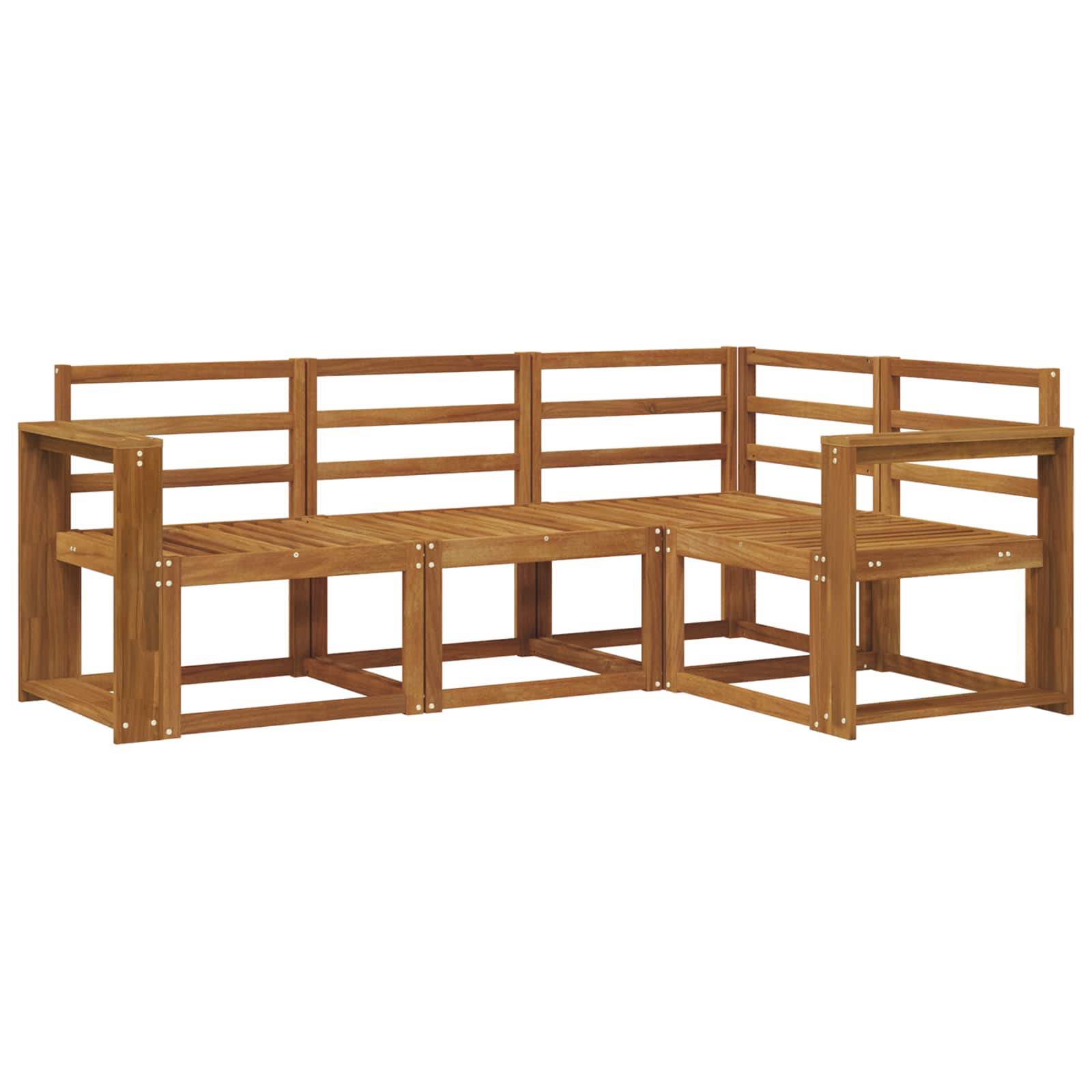 Outdoor-Sofagarnitur 4 pcs Natur Massivholz Akazie