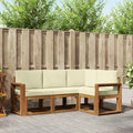 Outdoor-Sofagarnitur mit Kissen 4 pcs Natur und Creme