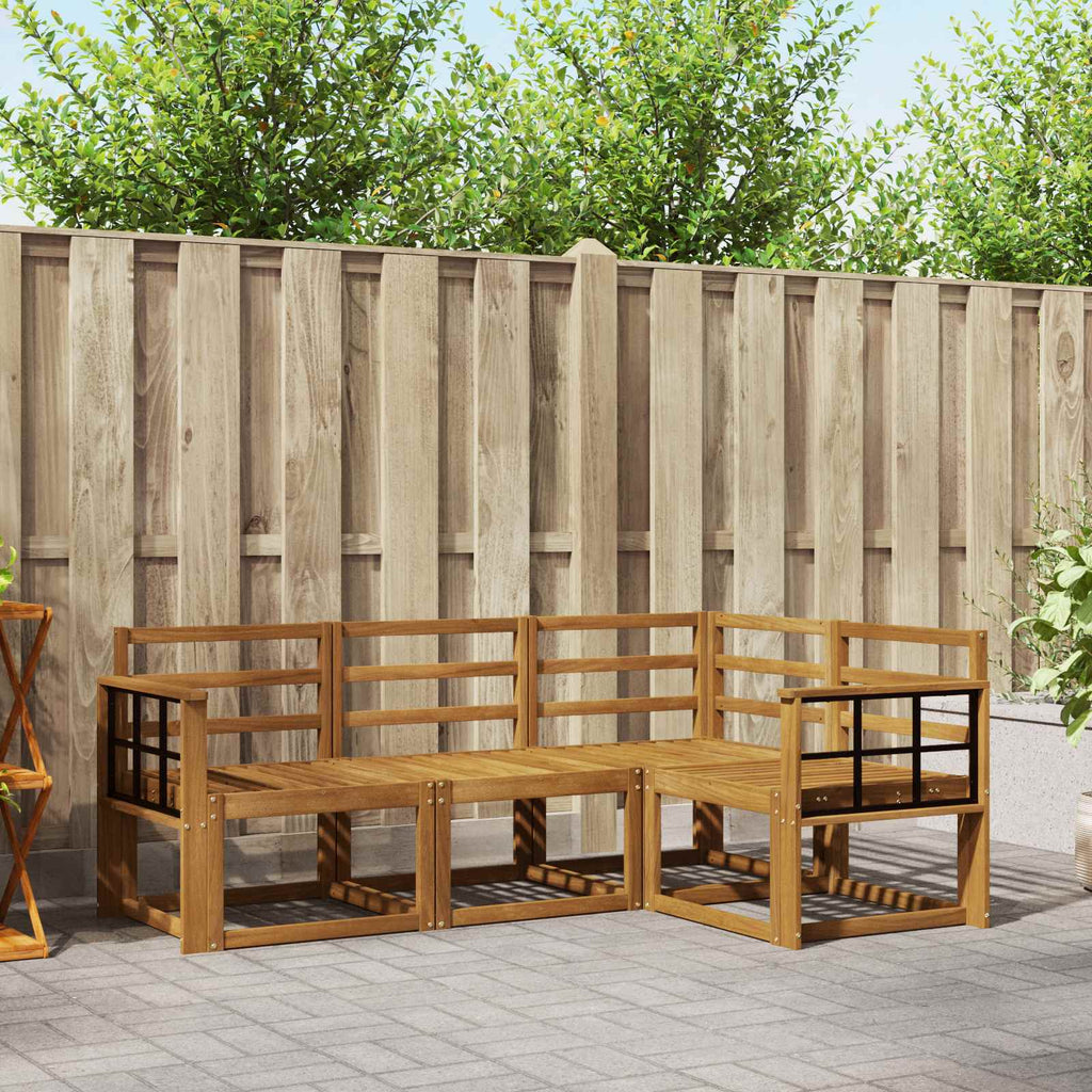 Outdoor-Sofagarnitur 4 pcs Natur Massivholz Akazie