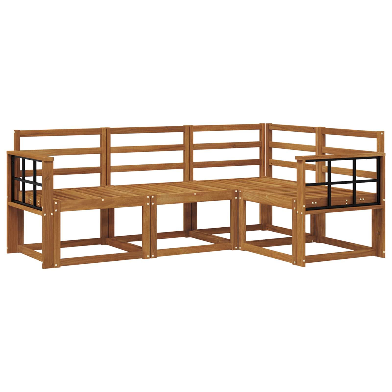 Outdoor-Sofagarnitur 4 pcs Natur Massivholz Akazie
