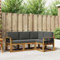 Outdoor-Sofagarnitur mit Kissen 4 pcs Natur und Anthrazit