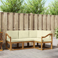 Outdoor-Sofagarnitur mit Kissen 4 pcs Natur und Creme