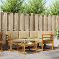 Outdoor-Sofagarnitur mit Kissen 5 pcs Natur und Beige