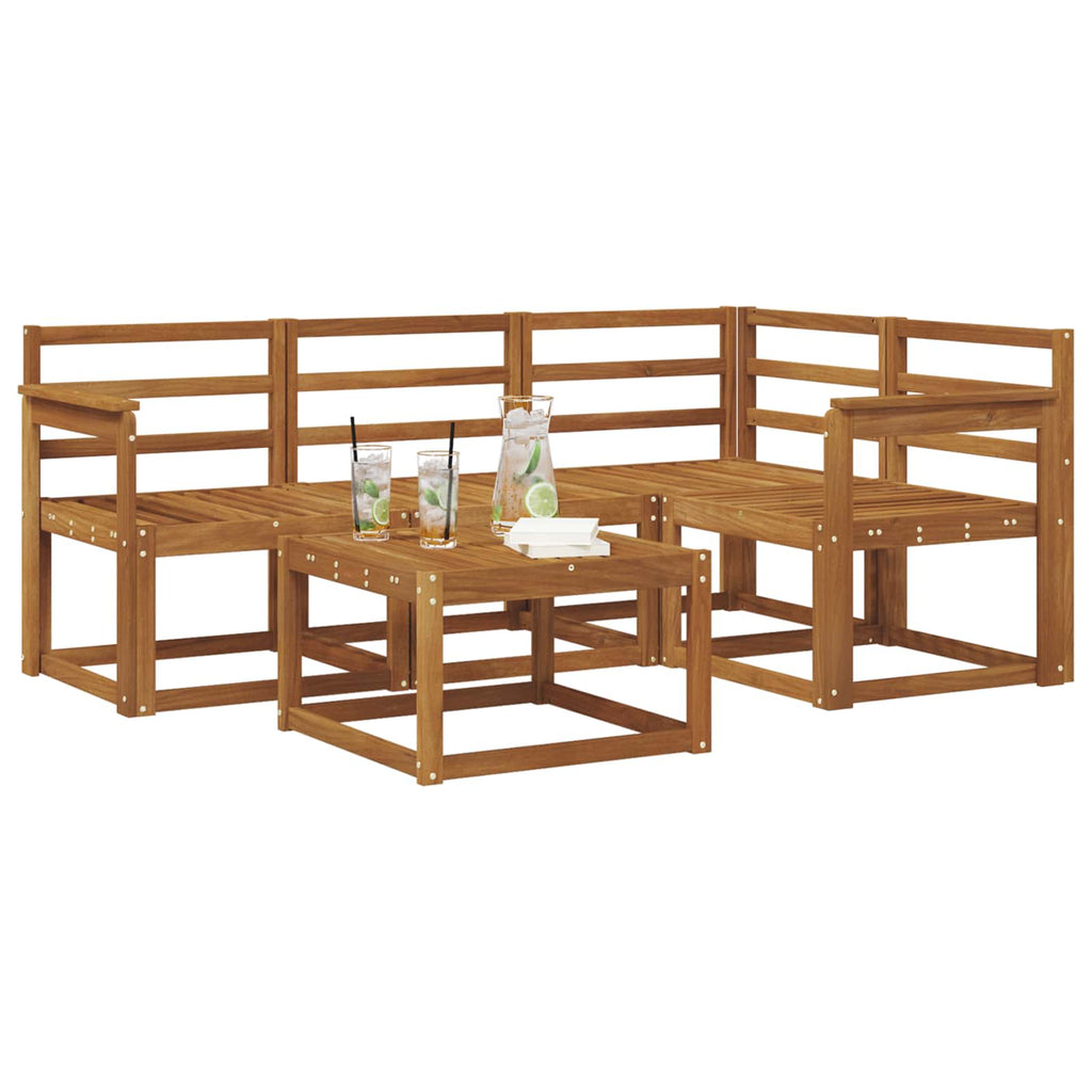 Outdoor-Sofagarnitur 5 pcs Natur Massivholz Akazie