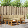 Outdoor-Sofagarnitur mit Kissen 5 pcs Natur und Beige