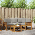 Outdoor-Sofagarnitur mit Kissen 5 pcs Natürlich und Hellgrau