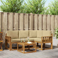 Outdoor-Sofagarnitur mit Kissen 5 pcs Natur und Beige