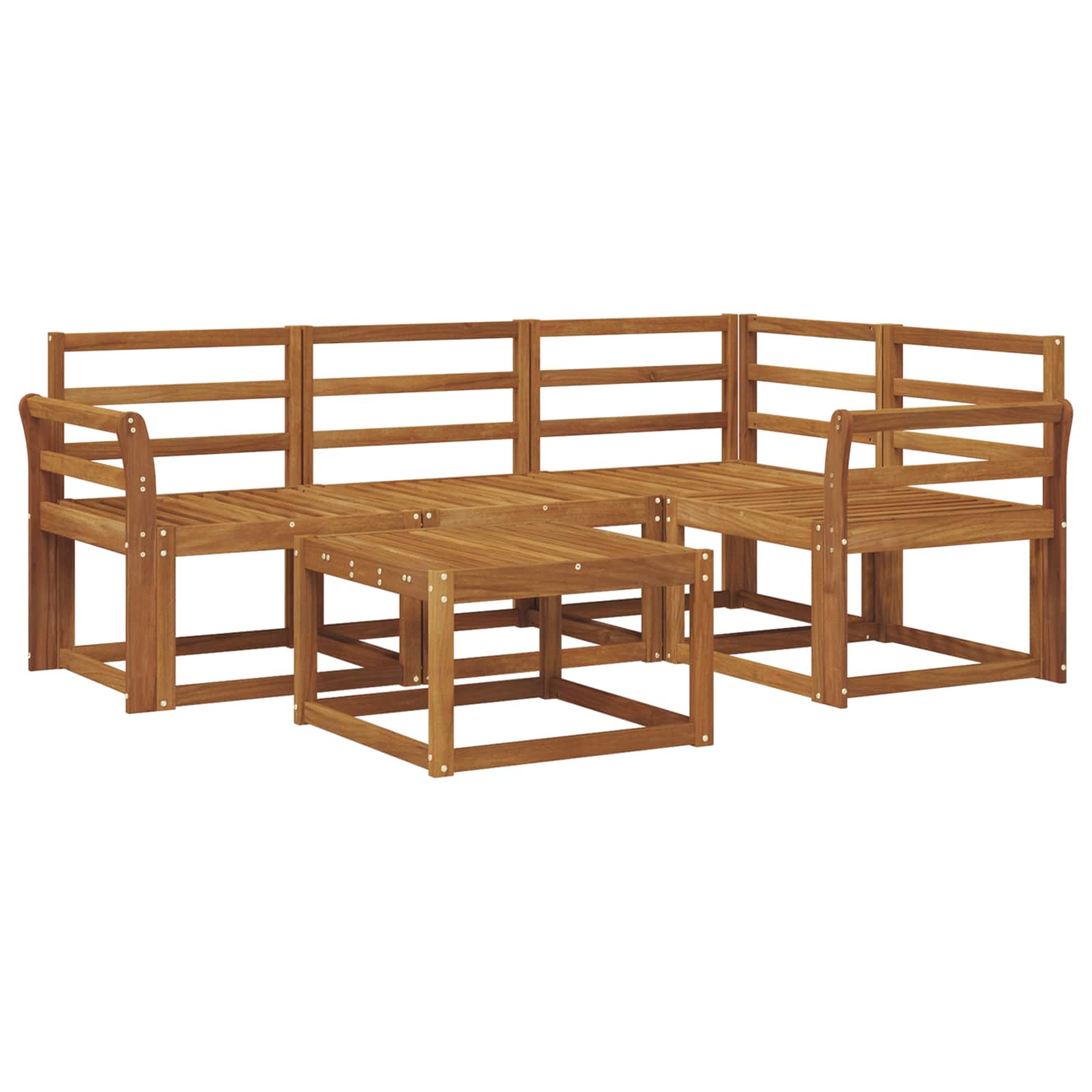 Outdoor-Sofagarnitur 5 pcs Natur Massivholz Akazie
