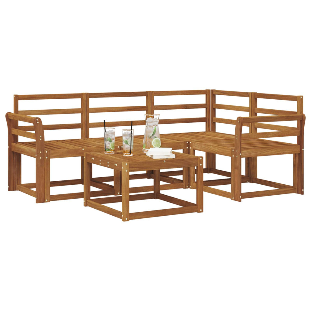 Outdoor-Sofagarnitur 5 pcs Natur Massivholz Akazie