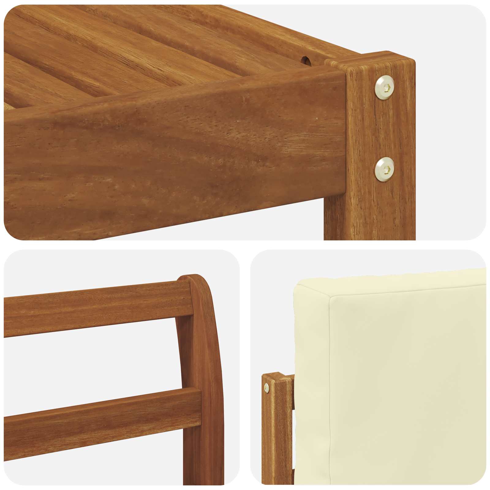 Outdoor-Sofagarnitur mit Kissen 5 pcs Natur und Creme