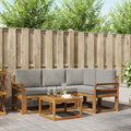 Outdoor-Sofagarnitur mit Kissen 5 pcs Natürlich und Hellgrau
