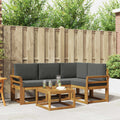 Outdoor-Sofagarnitur mit Kissen 5 pcs Natur und Anthrazit
