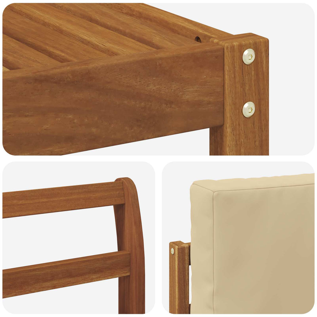 Outdoor-Sofagarnitur mit Kissen 5 pcs Natur und Beige