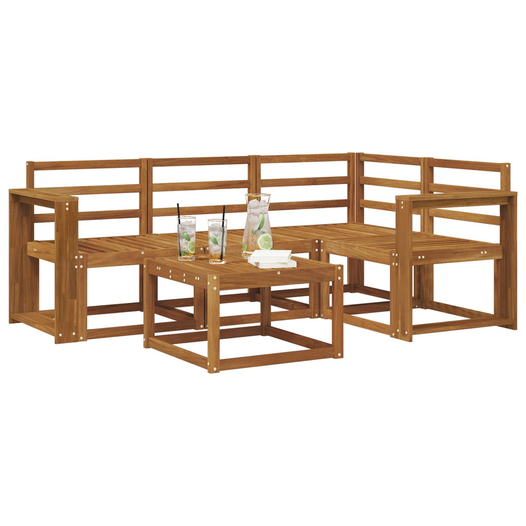 Outdoor-Sofagarnitur 5 pcs Natur Massivholz Akazie