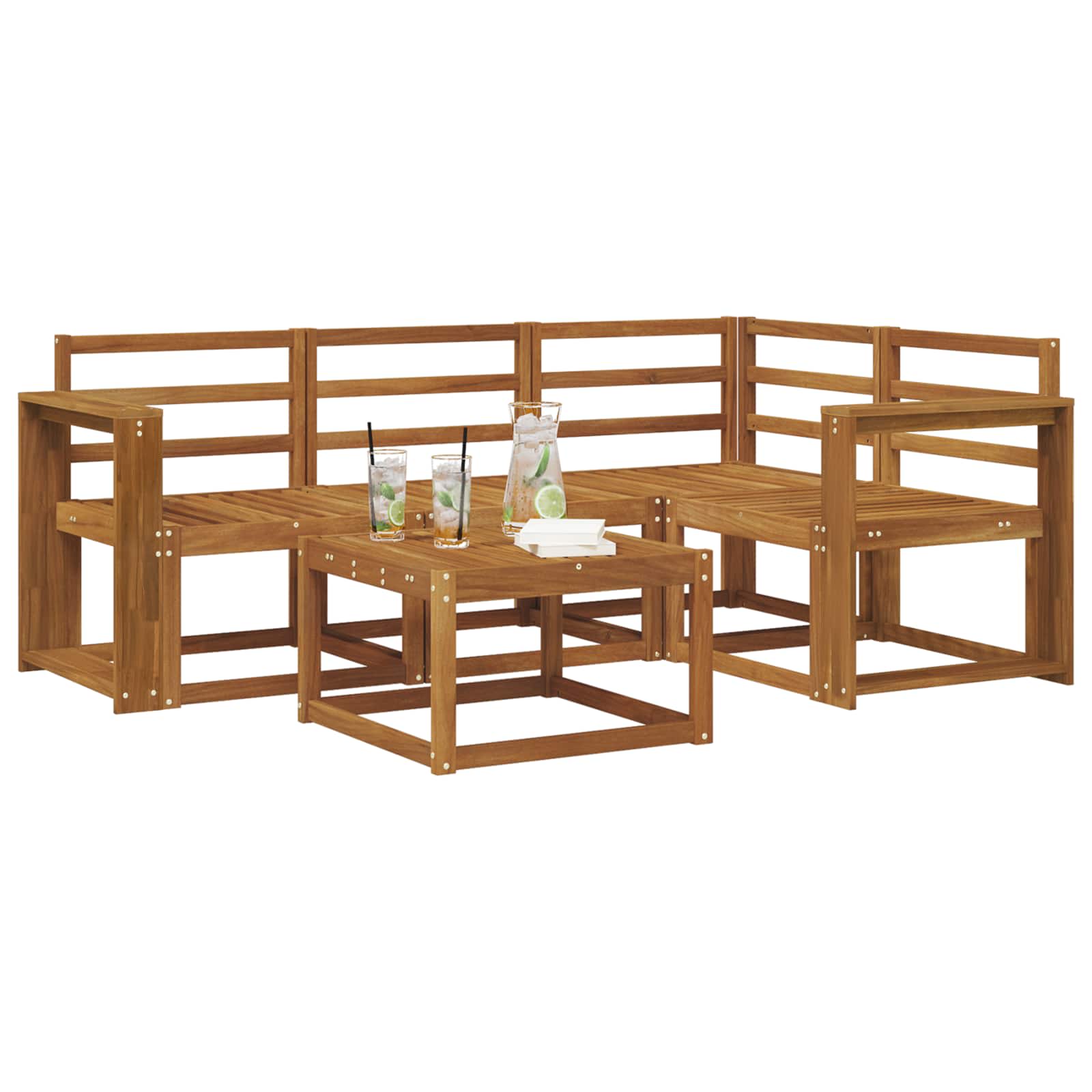 Outdoor-Sofagarnitur 5 pcs Natur Massivholz Akazie