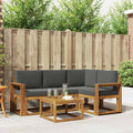 Outdoor-Sofagarnitur mit Kissen 5 pcs Natur und Anthrazit