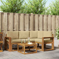 Outdoor-Sofagarnitur mit Kissen 5 pcs Natur und Beige