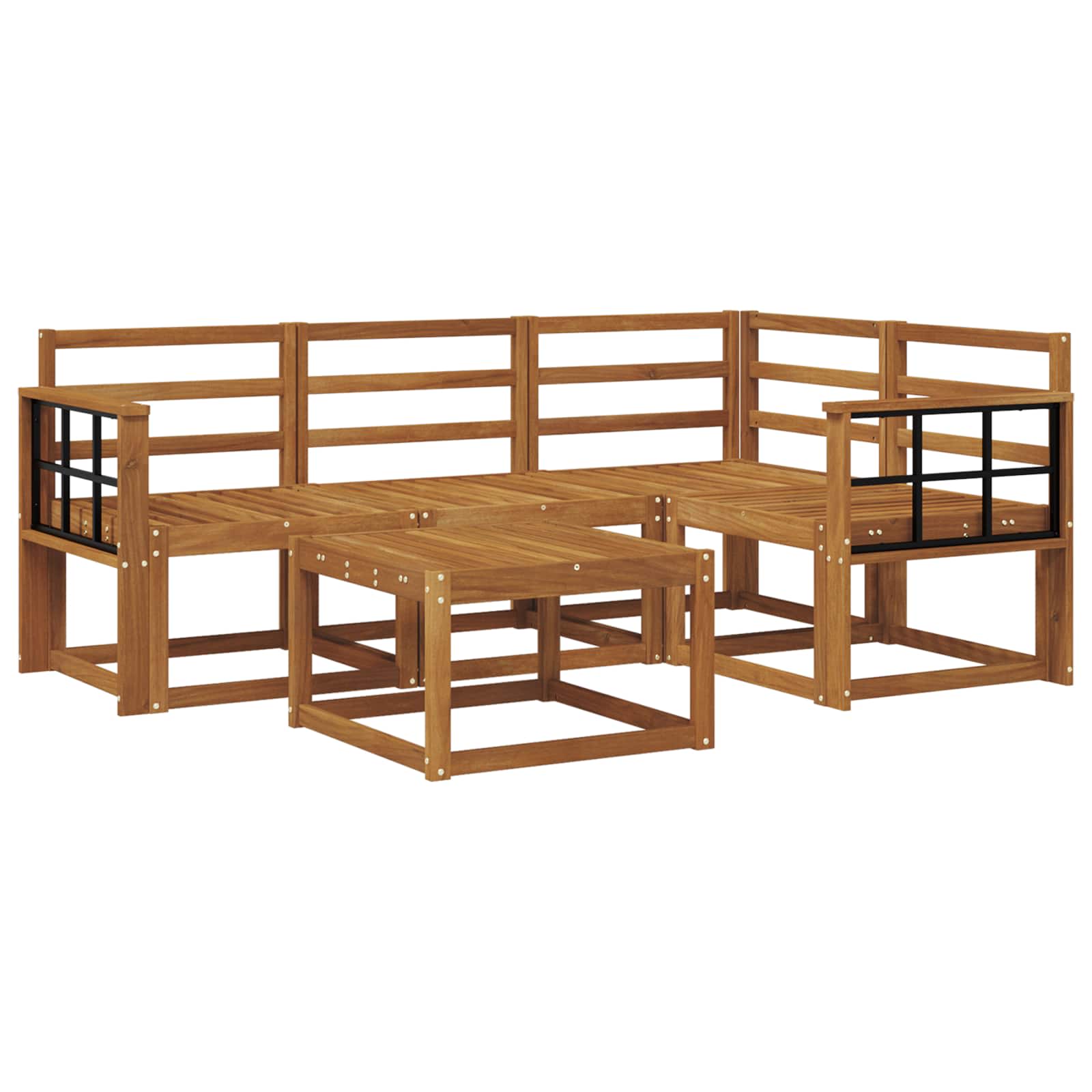 Outdoor-Sofagarnitur 5 pcs Natur Massivholz Akazie