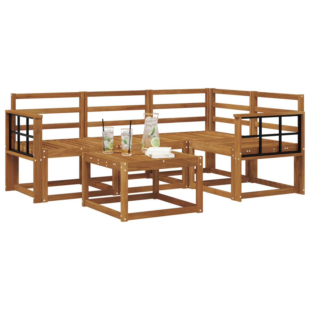 Outdoor-Sofagarnitur 5 pcs Natur Massivholz Akazie