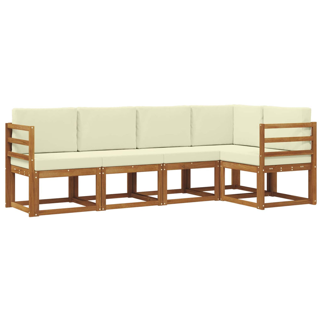 Outdoor-Sofagarnitur mit Kissen 5 pcs Natur und Creme
