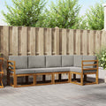 Outdoor-Sofagarnitur mit Kissen 5 pcs Natürlich und Hellgrau