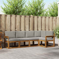 Outdoor-Sofagarnitur mit Kissen 5 pcs Natürlich und Hellgrau