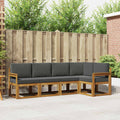 Outdoor-Sofagarnitur mit Kissen 5 pcs Natur und Anthrazit