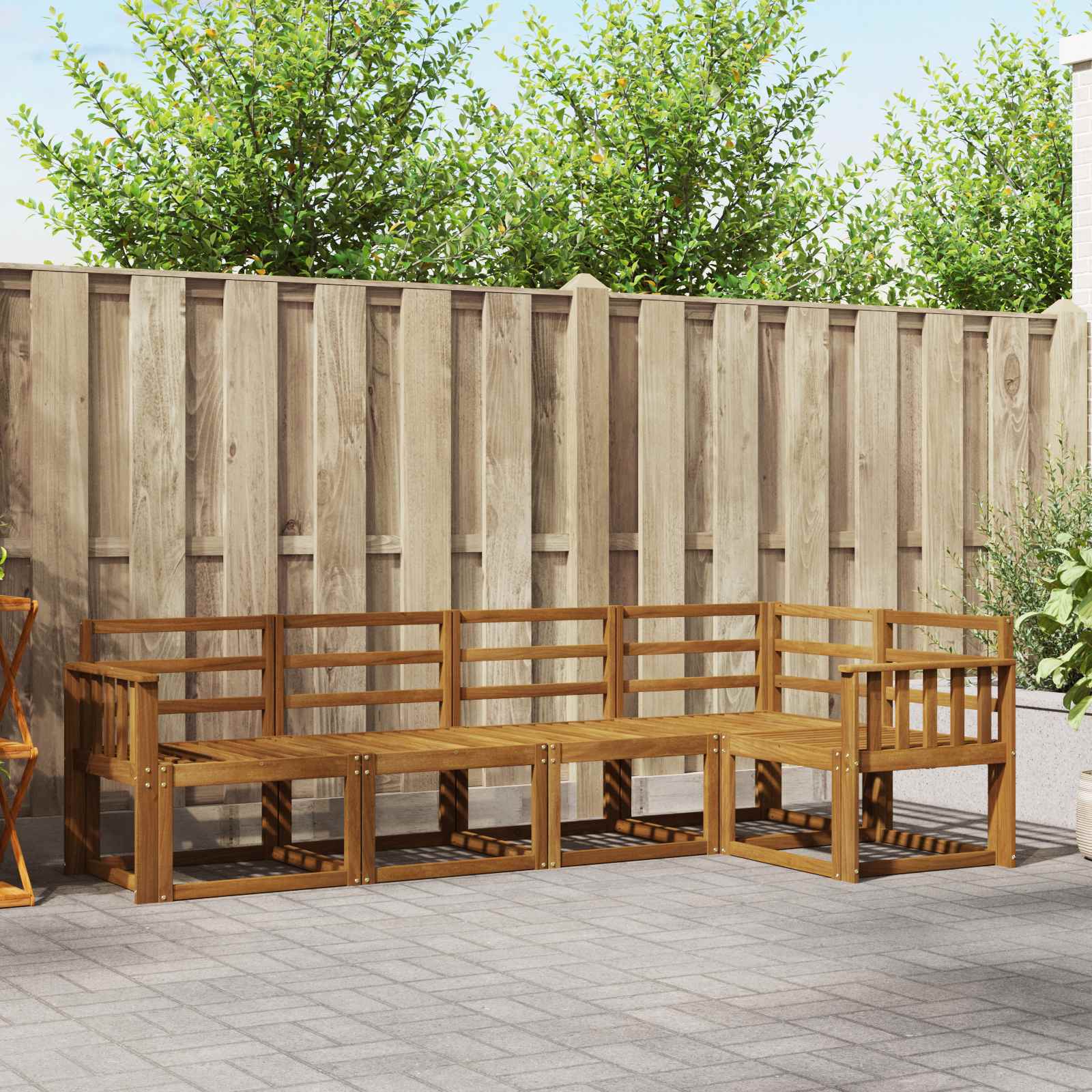 Outdoor-Sofagarnitur 5 pcs Natur