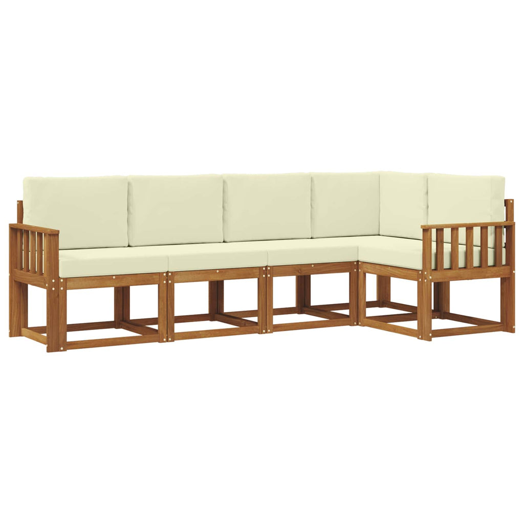 Outdoor-Sofagarnitur mit Kissen 5 pcs Natur und Creme