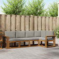 Outdoor-Sofagarnitur mit Kissen 5 pcs Natürlich und Hellgrau