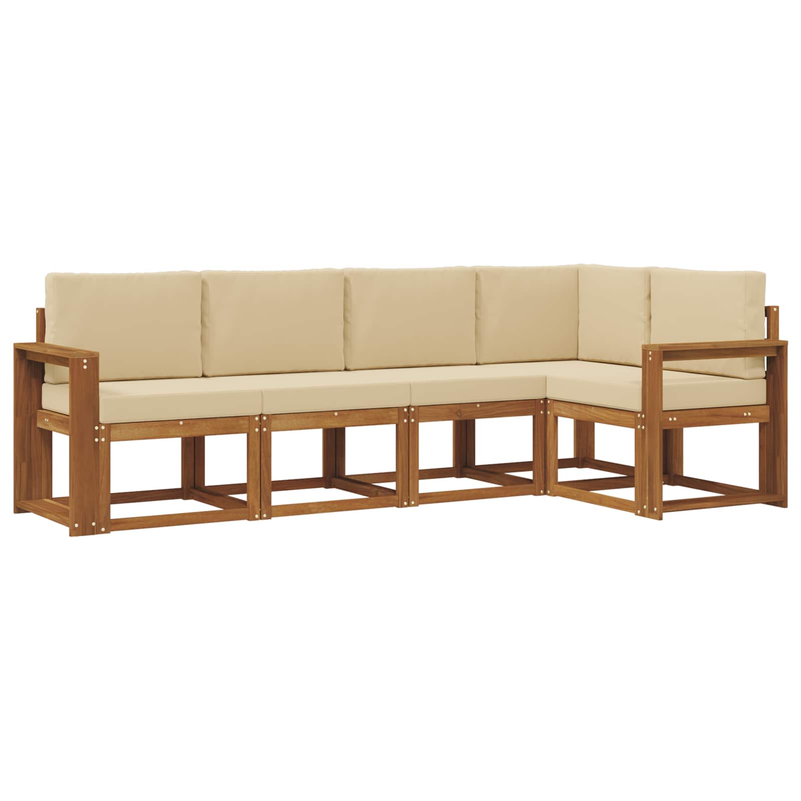 Outdoor-Sofagarnitur mit Kissen 5 pcs Natur und Beige