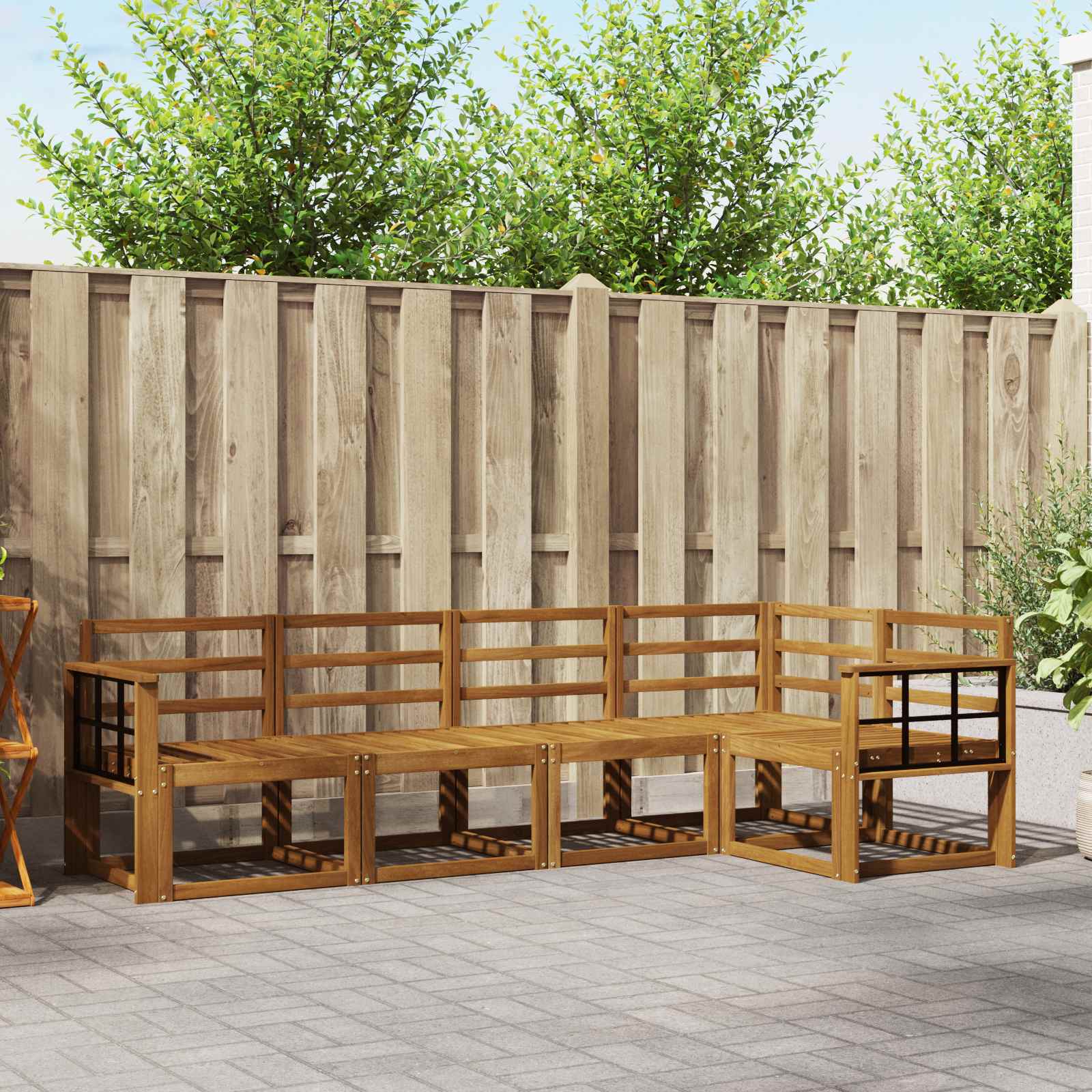 Outdoor-Sofagarnitur 5 pcs Natur