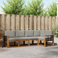 Outdoor-Sofagarnitur mit Kissen 5 pcs Natürlich und Hellgrau