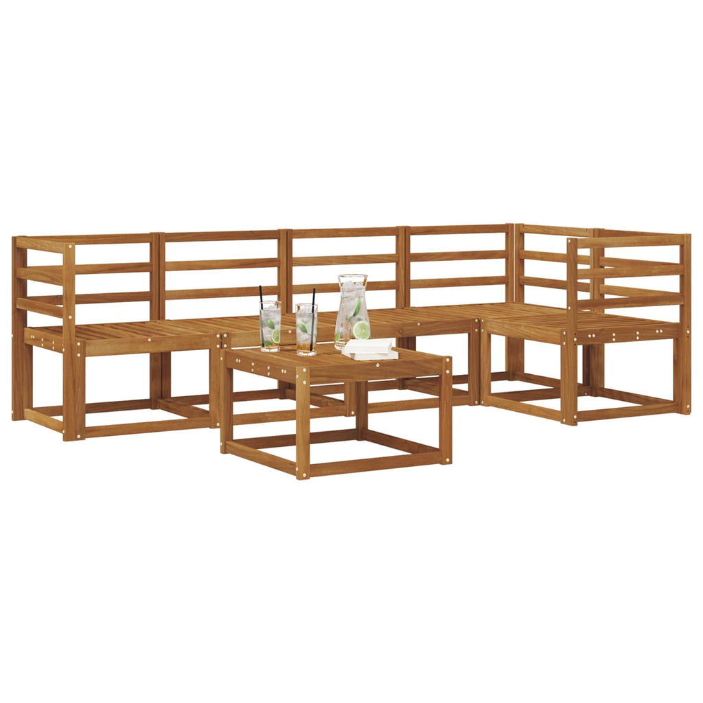 Outdoor-Sofagarnitur 6 pcs Natur Massivholz Akazie
