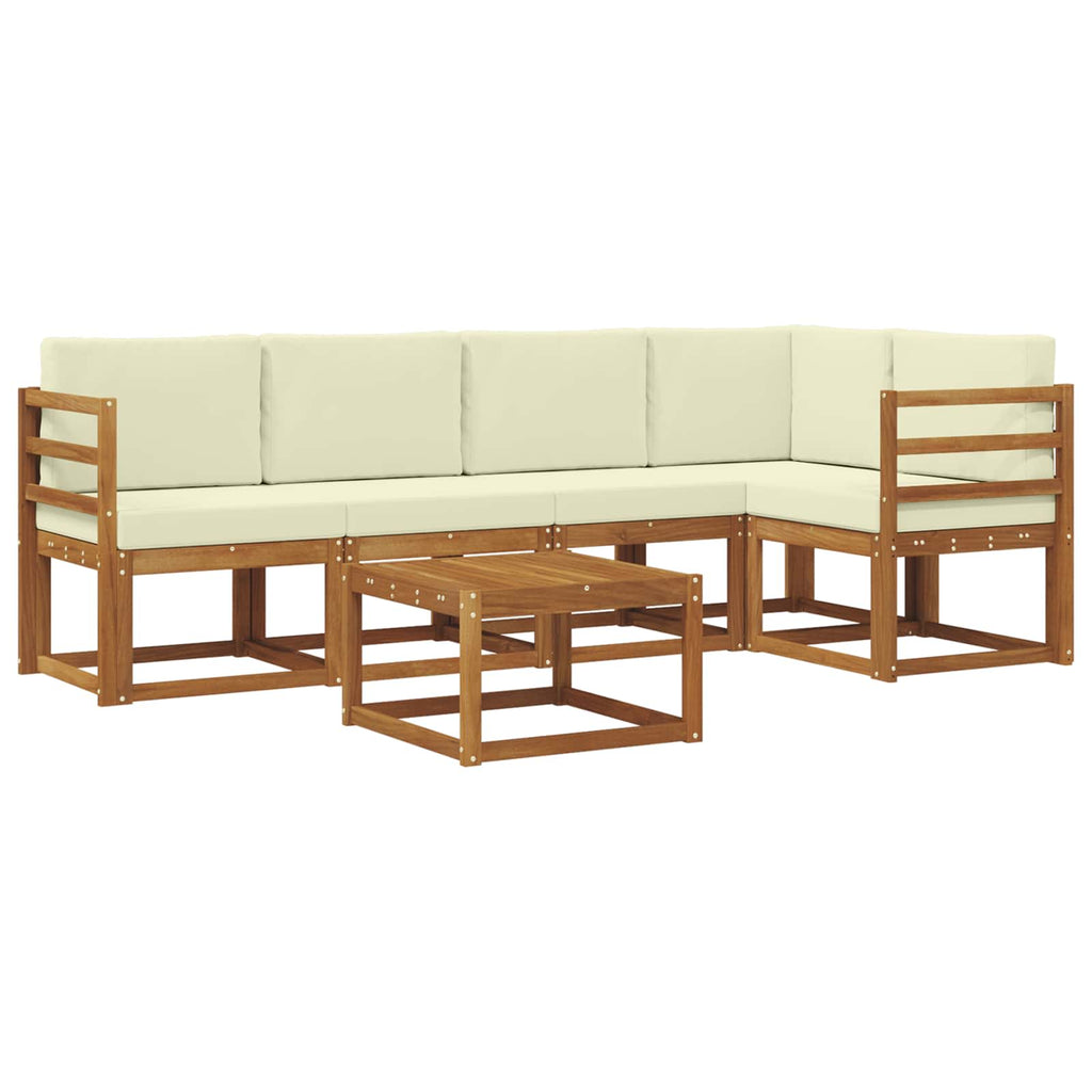 Outdoor-Sofagarnitur mit Kissen 6 pcs Natur und Creme
