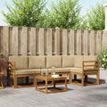 Outdoor-Sofagarnitur mit Kissen 6 pcs Natur und Beige