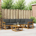 Outdoor-Sofagarnitur mit Kissen 6 pcs Natur und Anthrazit