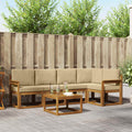 Outdoor-Sofagarnitur mit Kissen 6 pcs Natur und Beige