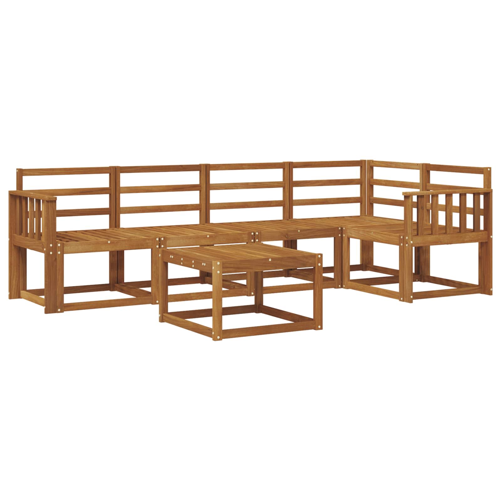 Outdoor-Sofagarnitur 6 pcs Natur Massivholz Akazie