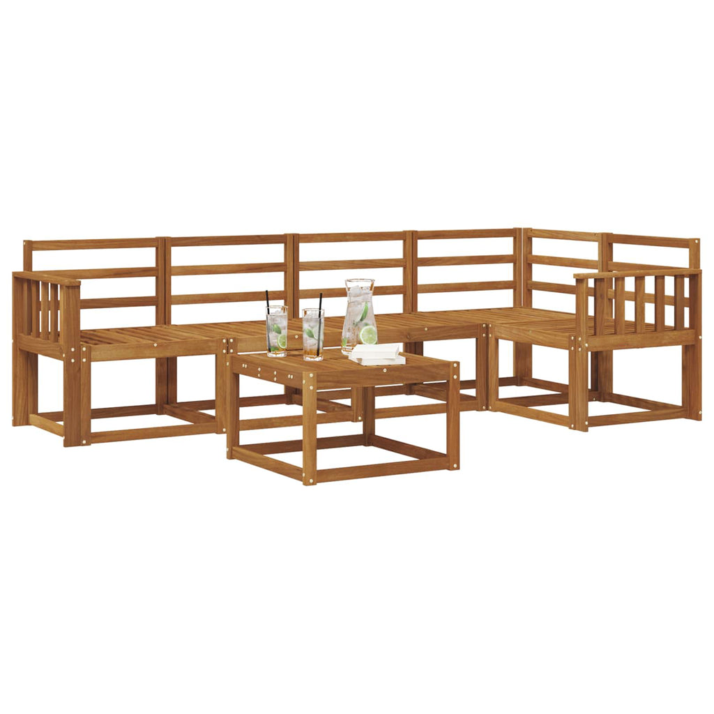 Outdoor-Sofagarnitur 6 pcs Natur Massivholz Akazie