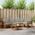 Outdoor-Sofagarnitur mit Kissen 6 pcs Natürlich und Hellgrau